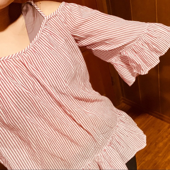 beachlunchlounge Tops - Off-shoulder striped blouse